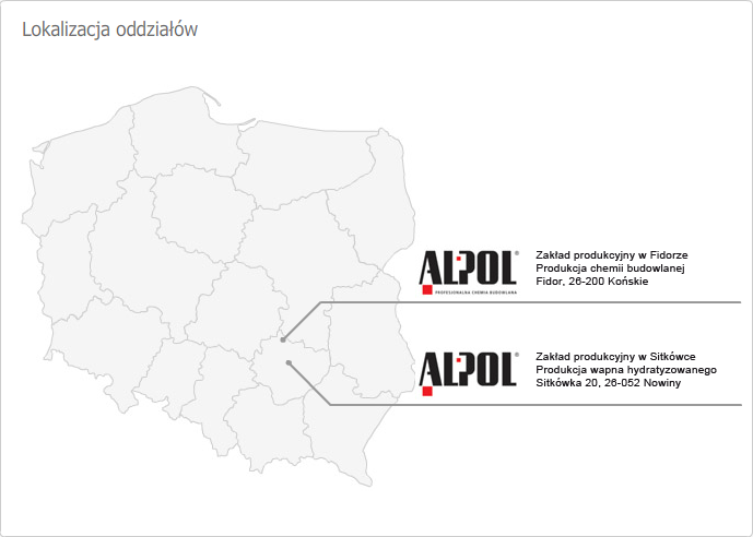 Mapa Lokalizacja Zakładów Produkcyjnych